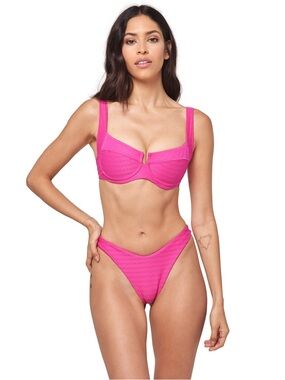 NWT L*Space Camellia-Cabana Bikini Size Small Fuschia